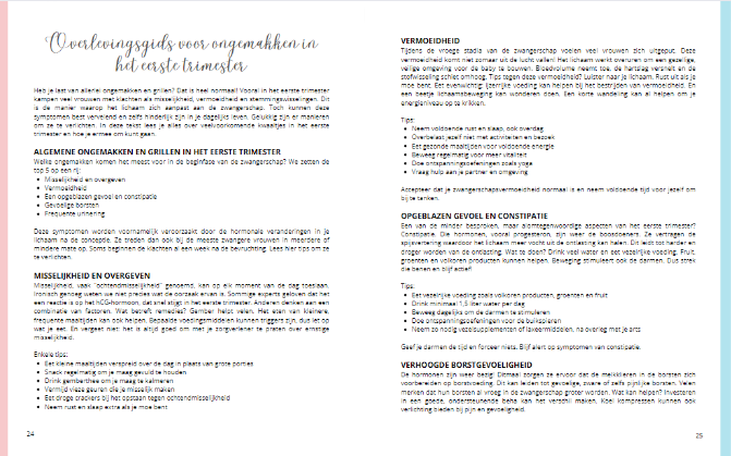 Voorbeeld van een artikel uit het zwangerschapsdagboek.
