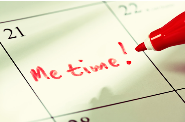 Agenda met voorbeeld van time blocking 'Me time'.
