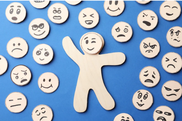 Emoji's die verschillende emoties uitbeelden.